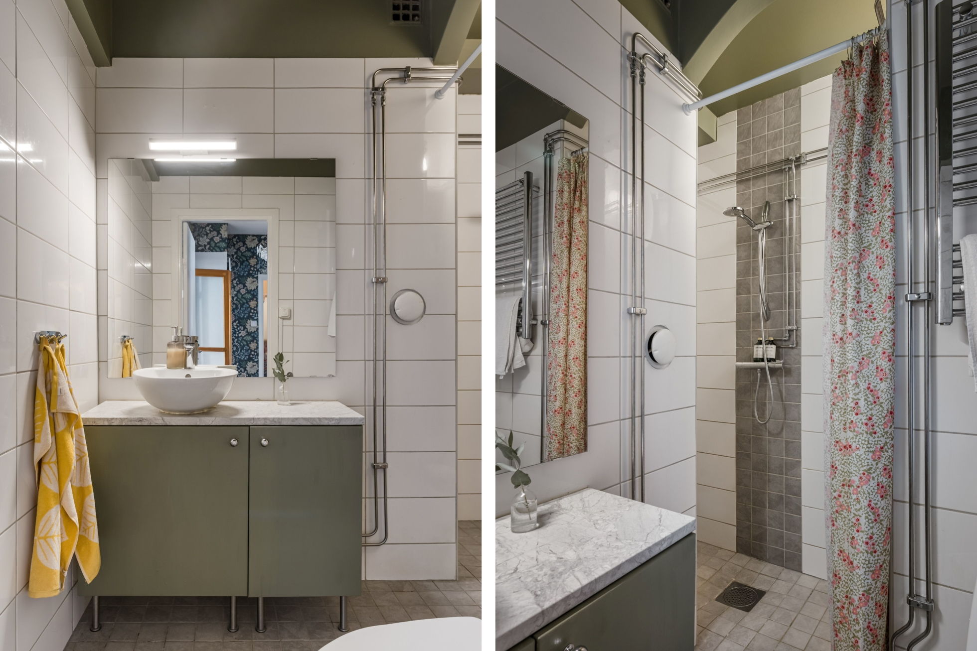 Charmig funkis-trea med smakfull färgsättning!